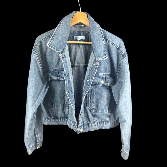 Happily Grey Womens XL Denim Jacket 65% Cotton 35% Polyester - Picture 1 of 4